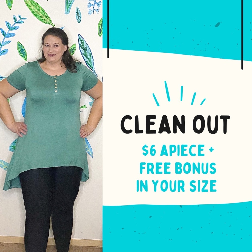 $6 - High low green tunic crazy soft